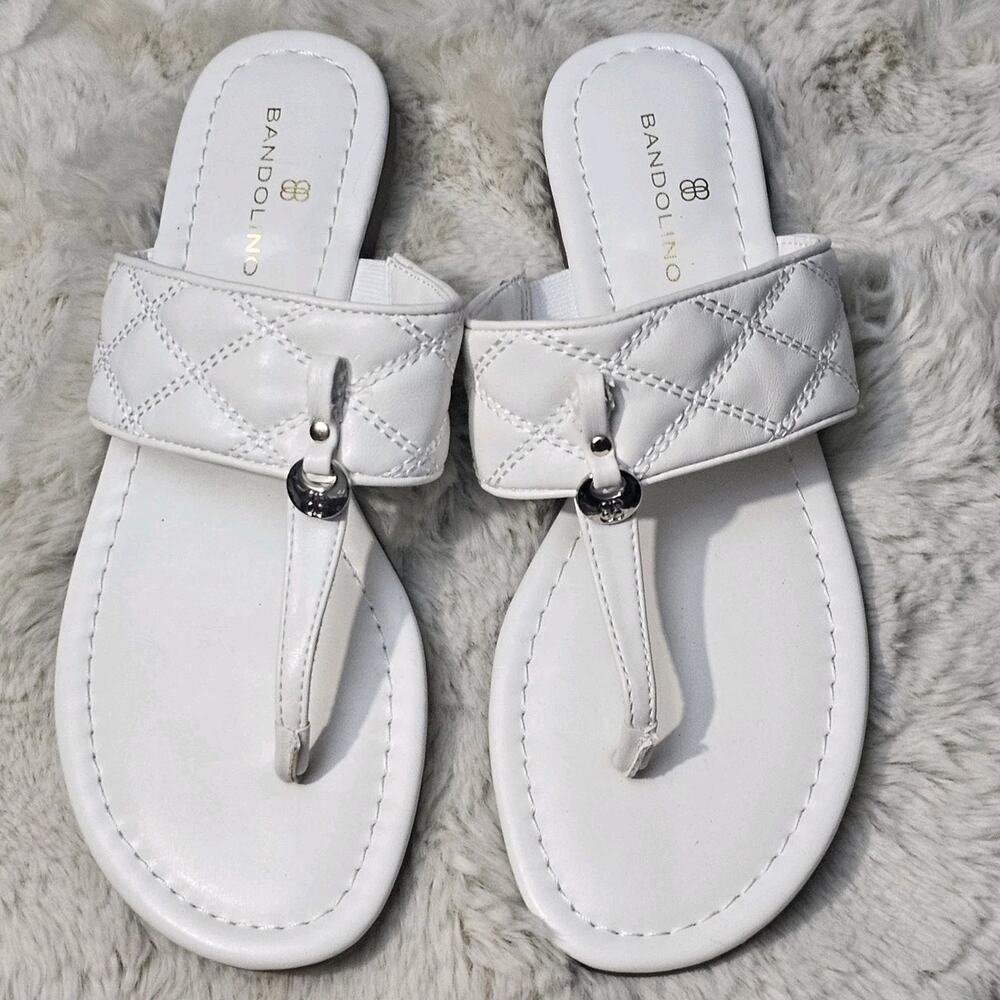 Bandolino Kyliyn White Open Toe Size 6M Women's Sandals